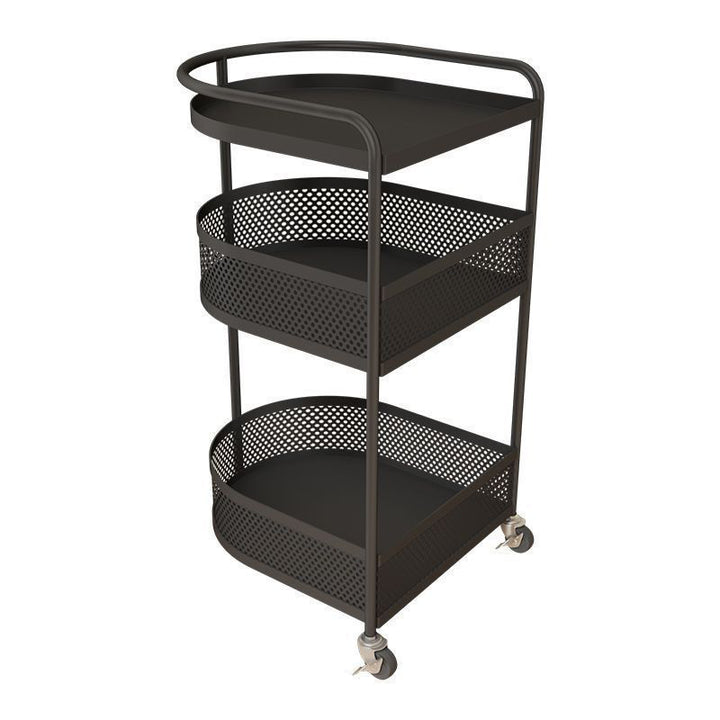 Moderner minimalistischer metallener halbkreisförmiger Beistelltisch mit 3 Ebenen für das Wohnzimmer 