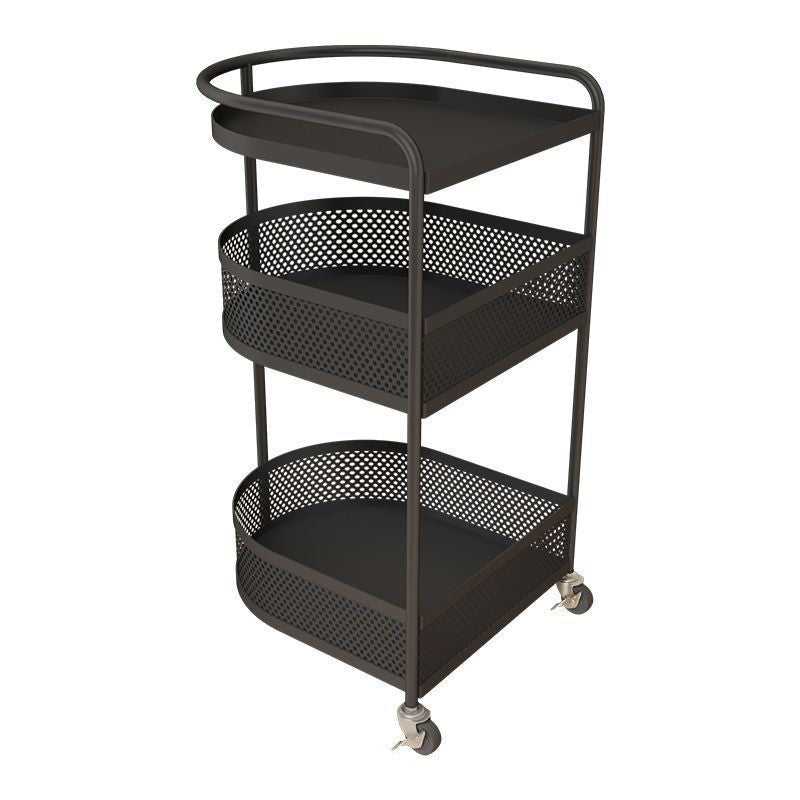 Mesa Auxiliar Arqueada Semicircular de Metal Minimalista Moderna de 3 Niveles para Sala de Estar 