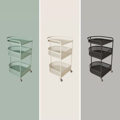 Mesa Auxiliar Arqueada Semicircular de Metal Minimalista Moderna de 3 Niveles para Sala de Estar 