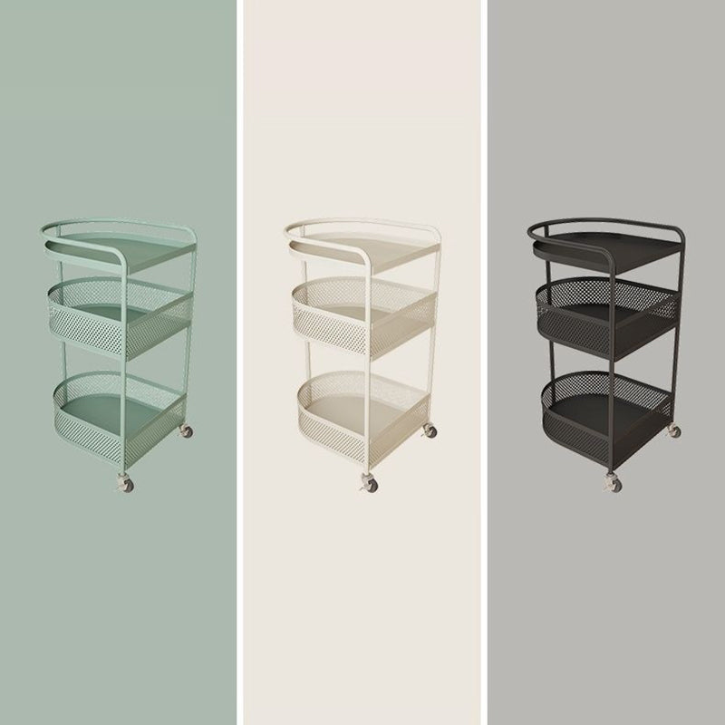 Mesa Auxiliar Arqueada Semicircular de Metal Minimalista Moderna de 3 Niveles para Sala de Estar 