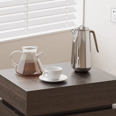 Table de nuit rectangulaire en bois massif minimaliste moderne avec 2 tiroirs pour chambre 