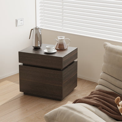 Table de nuit rectangulaire en bois massif minimaliste moderne avec 2 tiroirs pour chambre 