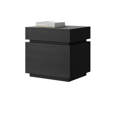 Table de nuit rectangulaire en bois massif minimaliste moderne avec 2 tiroirs pour chambre 