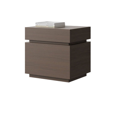 Table de nuit rectangulaire en bois massif minimaliste moderne avec 2 tiroirs pour chambre 