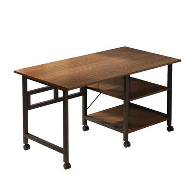 Modern Minimalist Engineered Wood Stainless Steel Movable Rectangular Side Table With 3 Tiers For Living Room