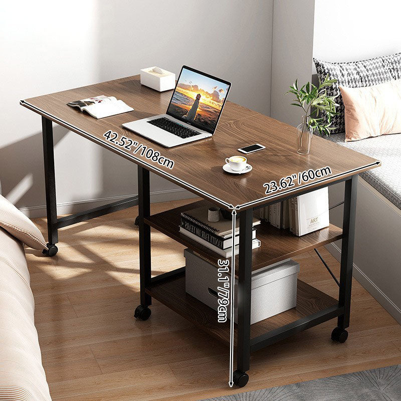 Modern Minimalist Engineered Wood Stainless Steel Movable Rectangular Side Table With 3 Tiers For Living Room