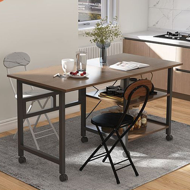 Modern Minimalist Engineered Wood Stainless Steel Movable Rectangular Side Table With 3 Tiers For Living Room