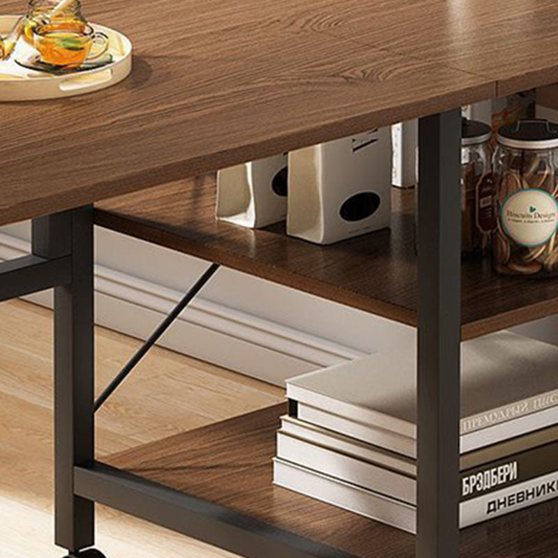 Modern Minimalist Engineered Wood Stainless Steel Movable Rectangular Side Table With 3 Tiers For Living Room