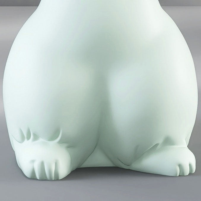 Modern Art Deco Fiberglass Resin Rabbit Round End Table 1-Tier For Living Room