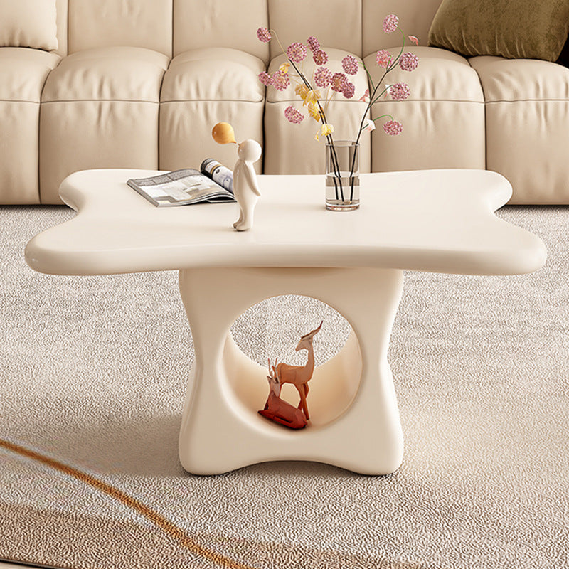 Contemporary Creative Engineered Wood Cloud-Shaped Coffee Table 1-Tier For Living Room