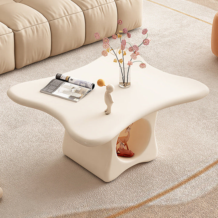 Contemporary Creative Engineered Wood Cloud-Shaped Coffee Table 1-Tier For Living Room