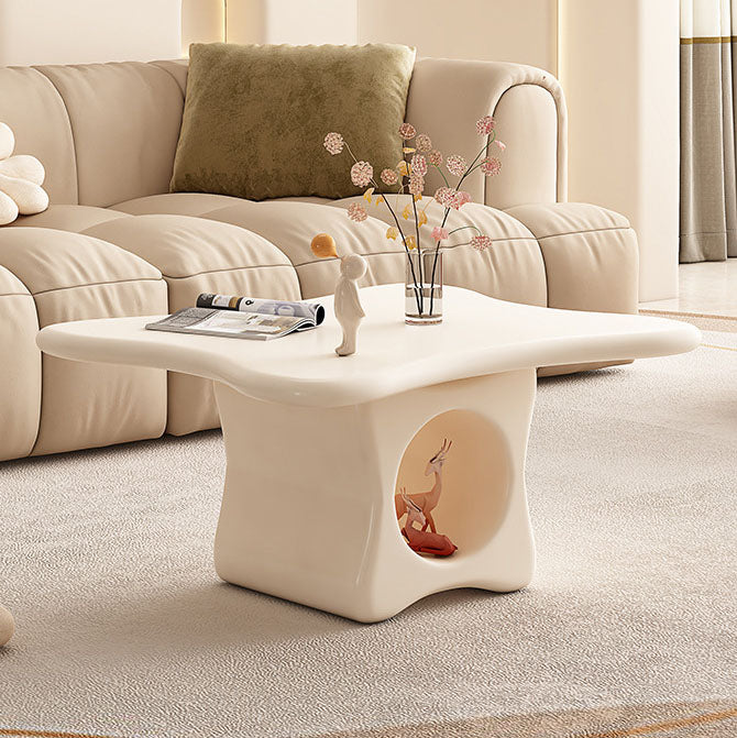 Contemporary Creative Engineered Wood Cloud-Shaped Coffee Table 1-Tier For Living Room