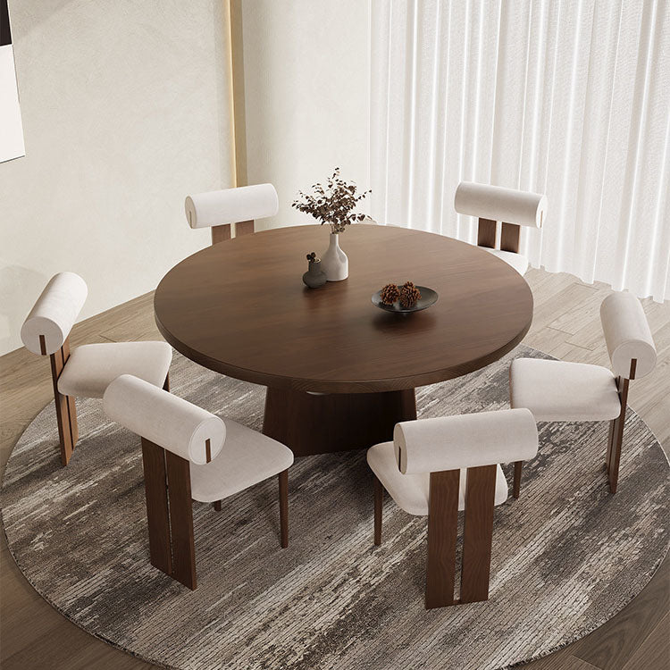 Traditional Vintage Solid Wood Round Hollow Dining Table 1-Tier For Living Room