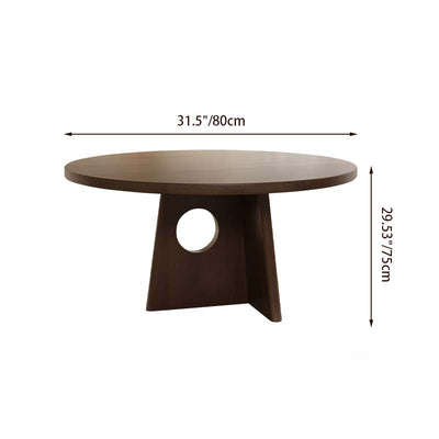 Traditional Vintage Solid Wood Round Hollow Dining Table 1-Tier For Living Room