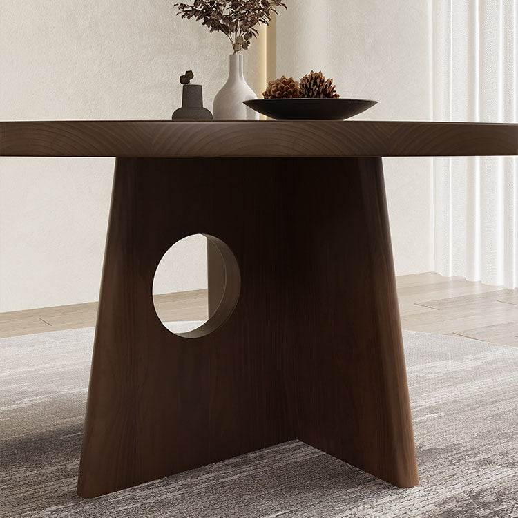 Traditional Vintage Solid Wood Round Hollow Dining Table 1-Tier For Living Room