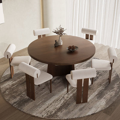 Traditional Vintage Solid Wood Round Hollow Dining Table 1-Tier For Living Room