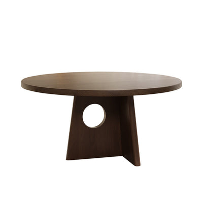 Traditional Vintage Solid Wood Round Hollow Dining Table 1-Tier For Living Room