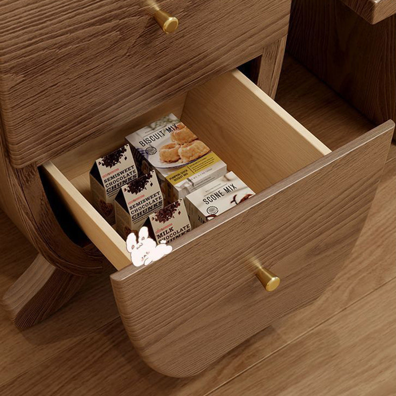 Mesa auxiliar contemporánea de madera maciza creativa con forma de conejo de latón con 5 cajones para sala de estar 