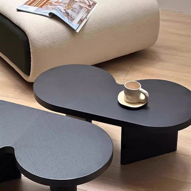 Contemporary Creative Solid Wood Butterfly-Shaped End Table With 1 Tier For Living Room