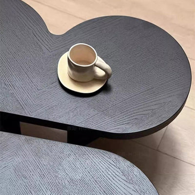 Contemporary Creative Solid Wood Butterfly-Shaped End Table With 1 Tier For Living Room