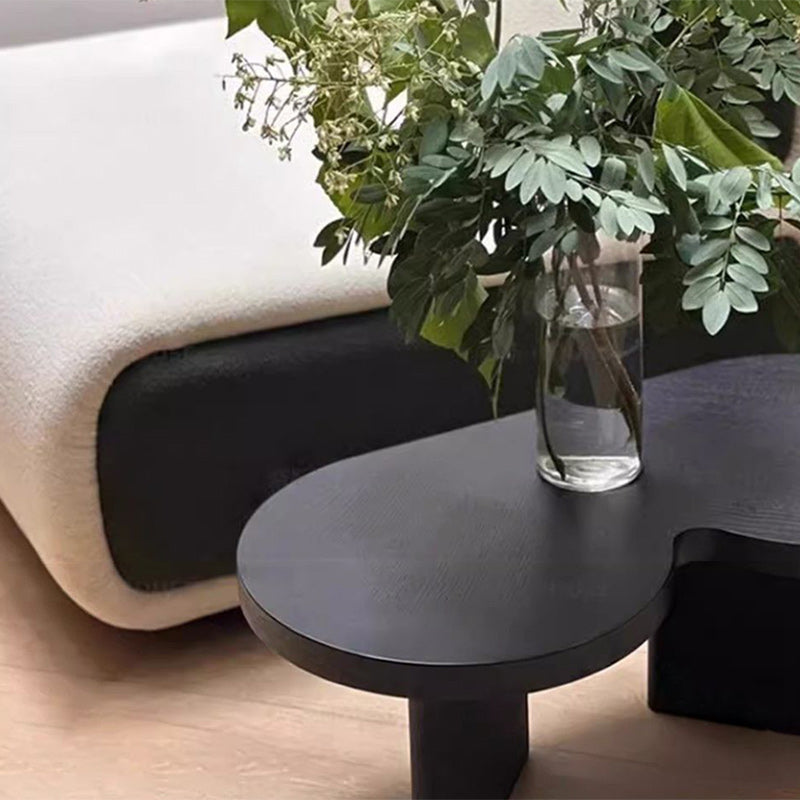 Contemporary Creative Solid Wood Butterfly-Shaped End Table With 1 Tier For Living Room