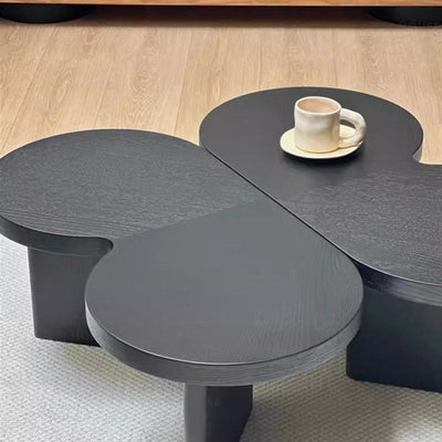 Contemporary Creative Solid Wood Butterfly-Shaped End Table With 1 Tier For Living Room