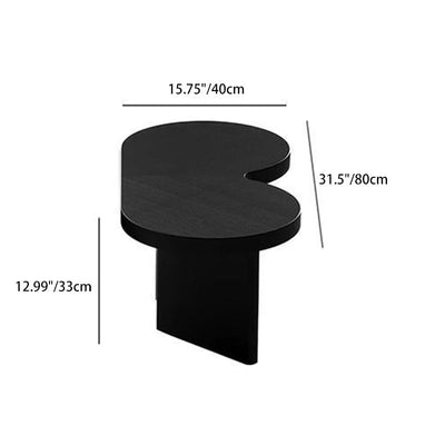 Contemporary Creative Solid Wood Butterfly-Shaped End Table With 1 Tier For Living Room