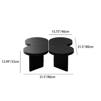 Contemporary Creative Solid Wood Butterfly-Shaped End Table With 1 Tier For Living Room