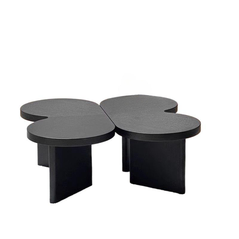 Contemporary Creative Solid Wood Butterfly-Shaped End Table With 1 Tier For Living Room