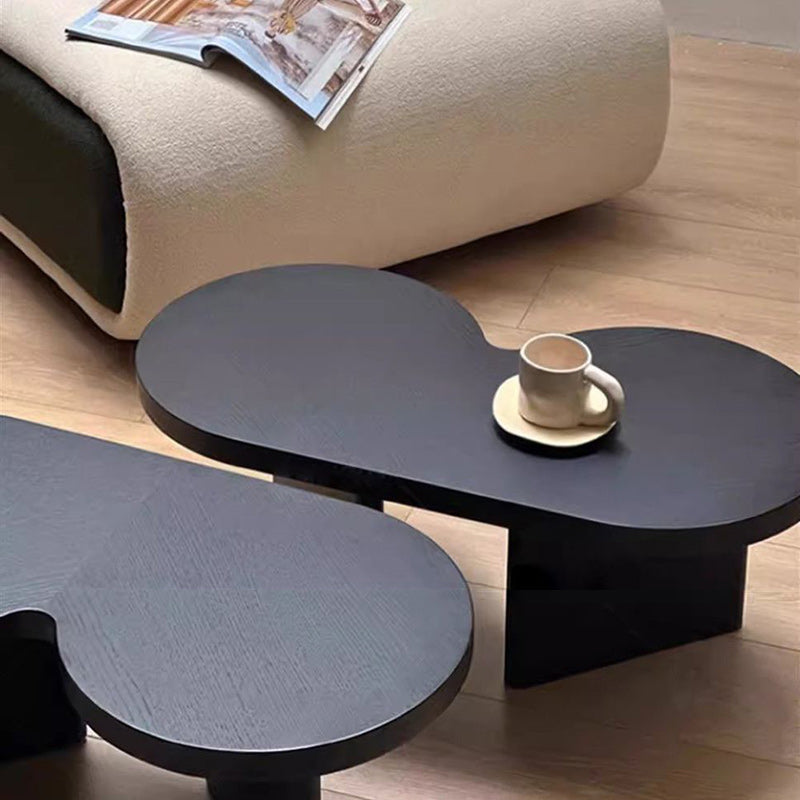 Contemporary Creative Solid Wood Butterfly-Shaped End Table With 1 Tier For Living Room