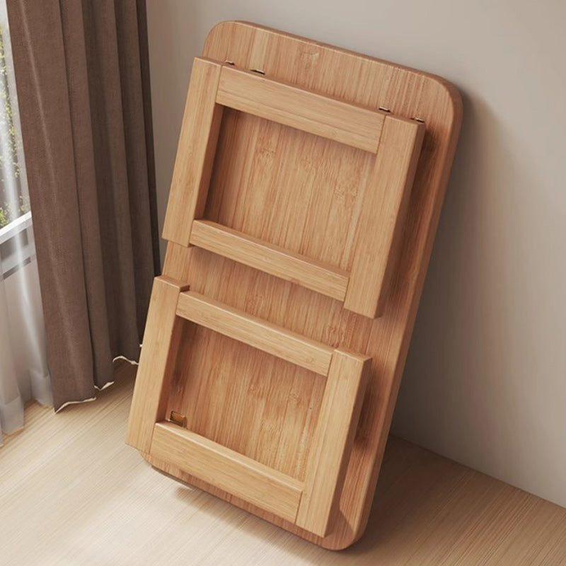Traditional Japanese Solid Wood Rounded Rectangular Ended Table 1-Tier Folding Design For Living Room