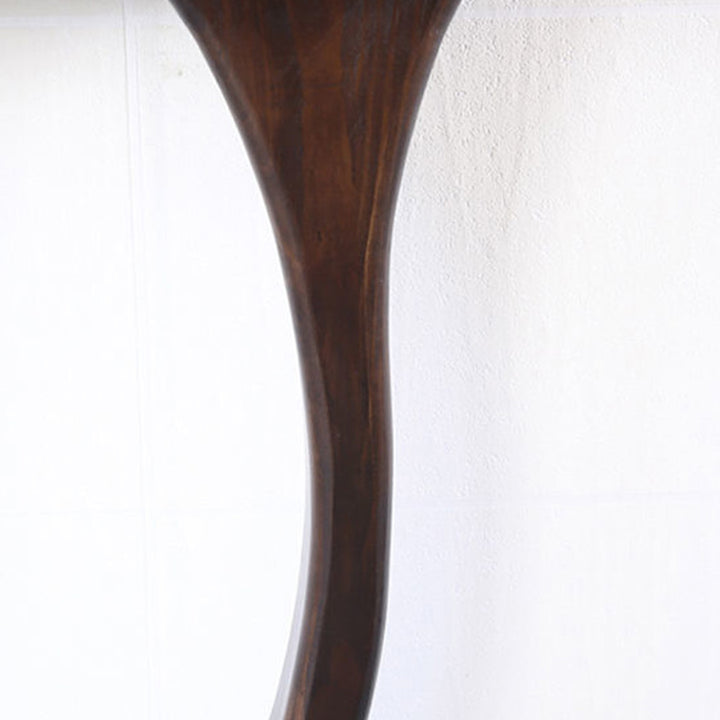 Table console semi-ovale en pin chinois traditionnel 1 niveau pour salon 