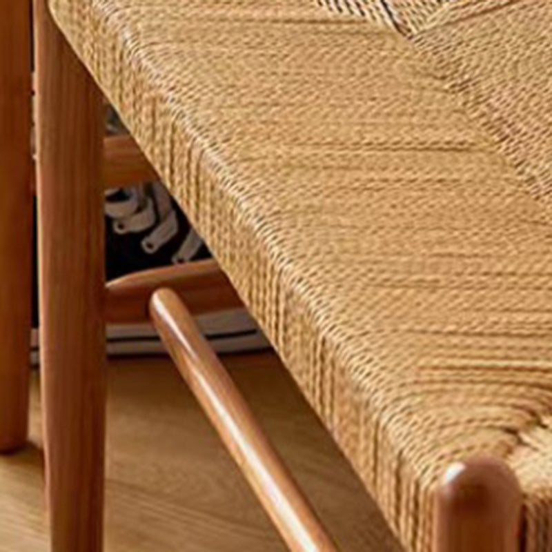Traditional Chinese Solid Wood Bull Rope Rectangular Cylindrical Shoe Storage With 1-Shelf For Living Room