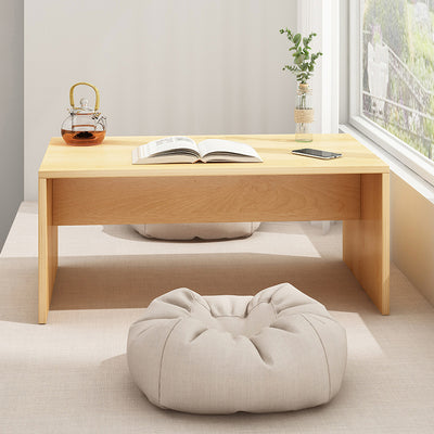Traditional Japanese Medium-Density Fiberboard Rectangular Side Table 2-Drawer For Living Room