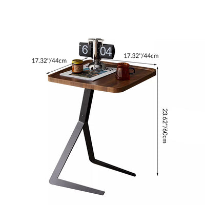 Zeitgenössischer Kreativ gestalteter Holz-Metall-Quadrat-Y-Form-Beistelltisch 1-Etage für Wohnzimmer 