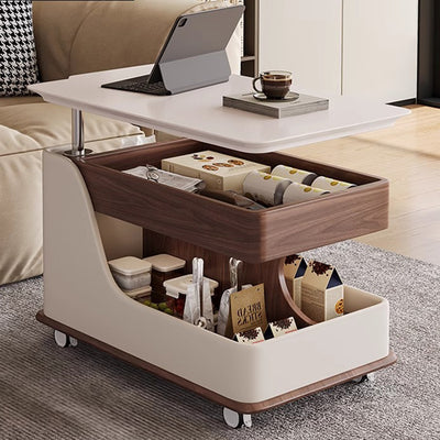 Mesa auxiliar curva rectangular de metal con tablero de fibra de densidad media de piedra sinterizada china tradicional de 2 niveles para sala de estar 