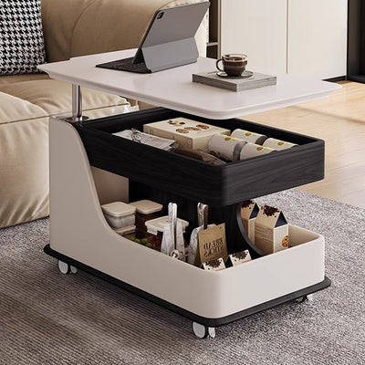 Mesa auxiliar curva rectangular de metal con tablero de fibra de densidad media de piedra sinterizada china tradicional de 2 niveles para sala de estar 