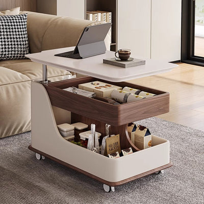 Mesa auxiliar curva rectangular de metal con tablero de fibra de densidad media de piedra sinterizada china tradicional de 2 niveles para sala de estar 