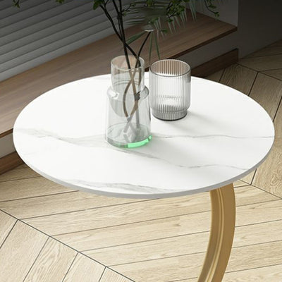 Zeitgenössischer kreativer Tisch aus Holzwerkstoff mit Kohlenstoffstahl, runder gebogener Beistelltisch 1-stufig für Wohnzimmer 