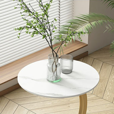 Zeitgenössischer kreativer Tisch aus Holzwerkstoff mit Kohlenstoffstahl, runder gebogener Beistelltisch 1-stufig für Wohnzimmer 