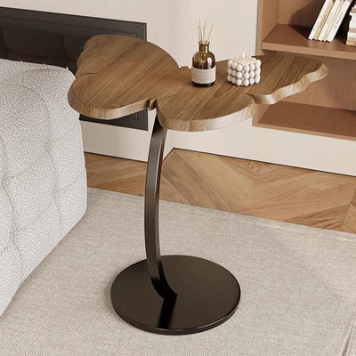 Mesa Auxiliar Redonda Curvada en Forma de Mariposa de Hierro de Fibra de Densidad Media Creativa Contemporánea de 1 Nivel para Sala de Estar 