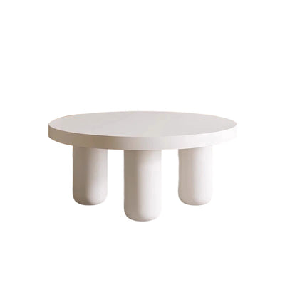 Modern Art Deco High-Density Fiberboard Round Column Coffee Table 1-Tier For Living Room