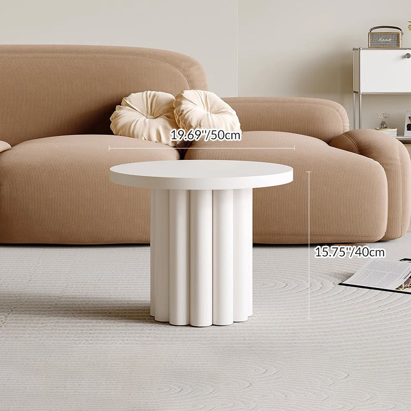 Modern Art Deco High-Density Fiberboard Round Column Coffee Table 1-Tier For Living Room