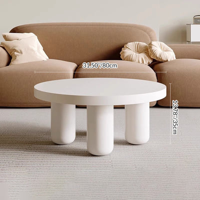 Modern Art Deco High-Density Fiberboard Round Column Coffee Table 1-Tier For Living Room