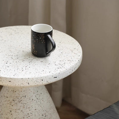 Contemporary Scandinavian Artificial Stone Hourglass Coffee Table 1-Tier Round For Living Room