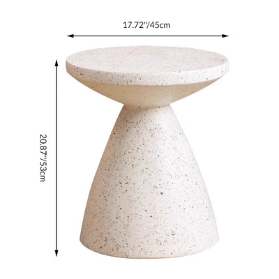 Contemporary Scandinavian Artificial Stone Hourglass Coffee Table 1-Tier Round For Living Room