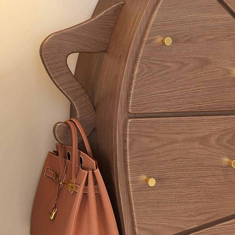 Mesa auxiliar contemporánea creativa de madera maciza con forma de robot con 5 cajones para sala de estar 
