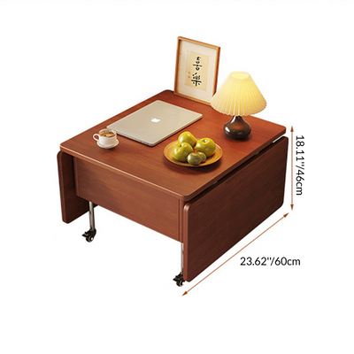 Contemporary Creative Solid Wood Stainless Steel Rectangular Coffee Table With Lift-Top For Living Room