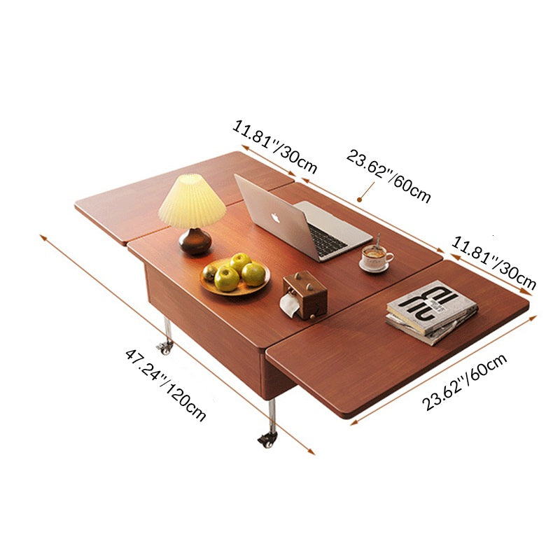 Contemporary Creative Solid Wood Stainless Steel Rectangular Coffee Table With Lift-Top For Living Room