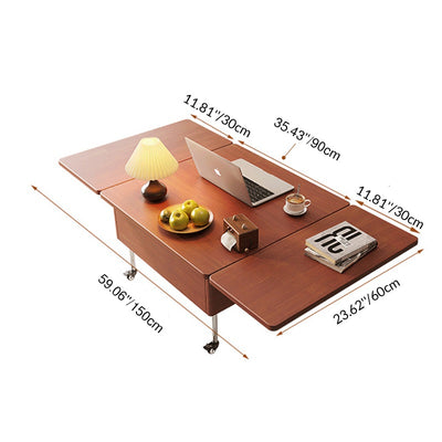 Contemporary Creative Solid Wood Stainless Steel Rectangular Coffee Table With Lift-Top For Living Room